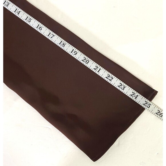 HM Satin Cinched Blouse Women's Medium Brown Trumpet Sleeves V-Neck Pullover - Picture 10 of 11